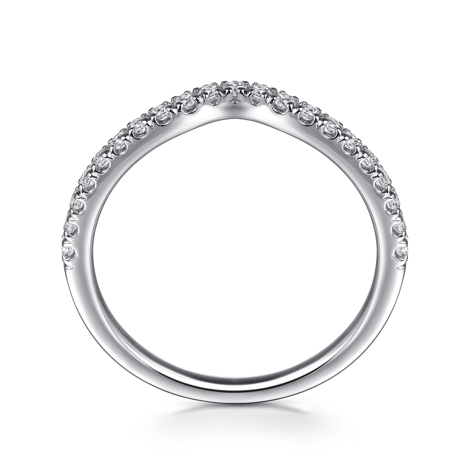 14K White Gold Diamond Matching Wedding Band - 0.25 ct - Shot 2