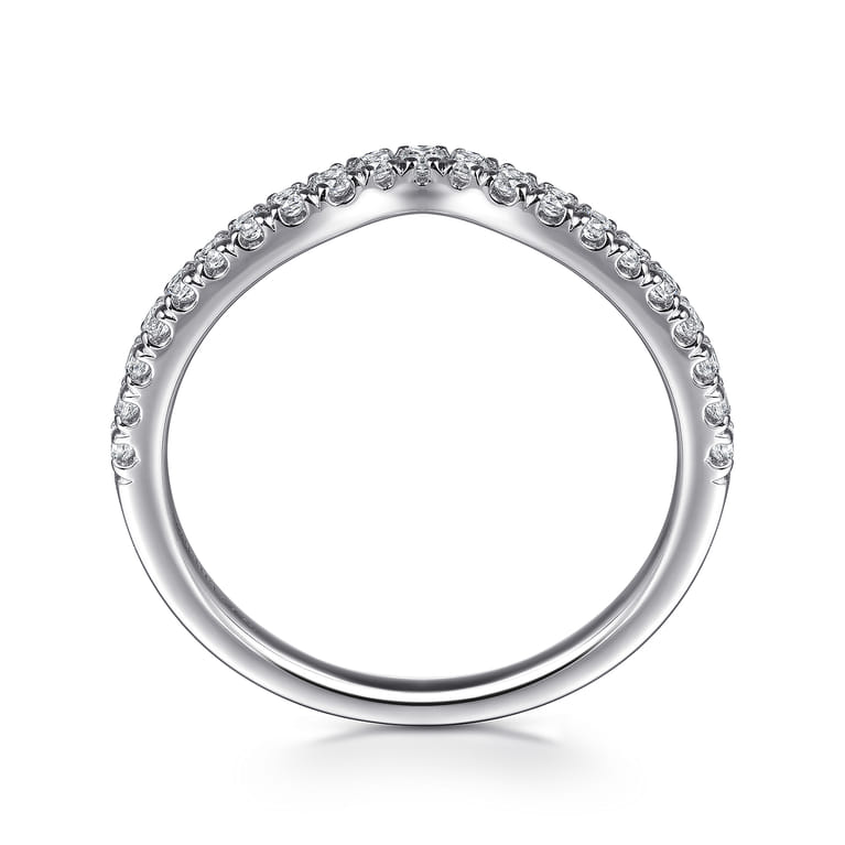 14K White Gold Diamond Matching Wedding Band - 0.25 ct - Shot 2