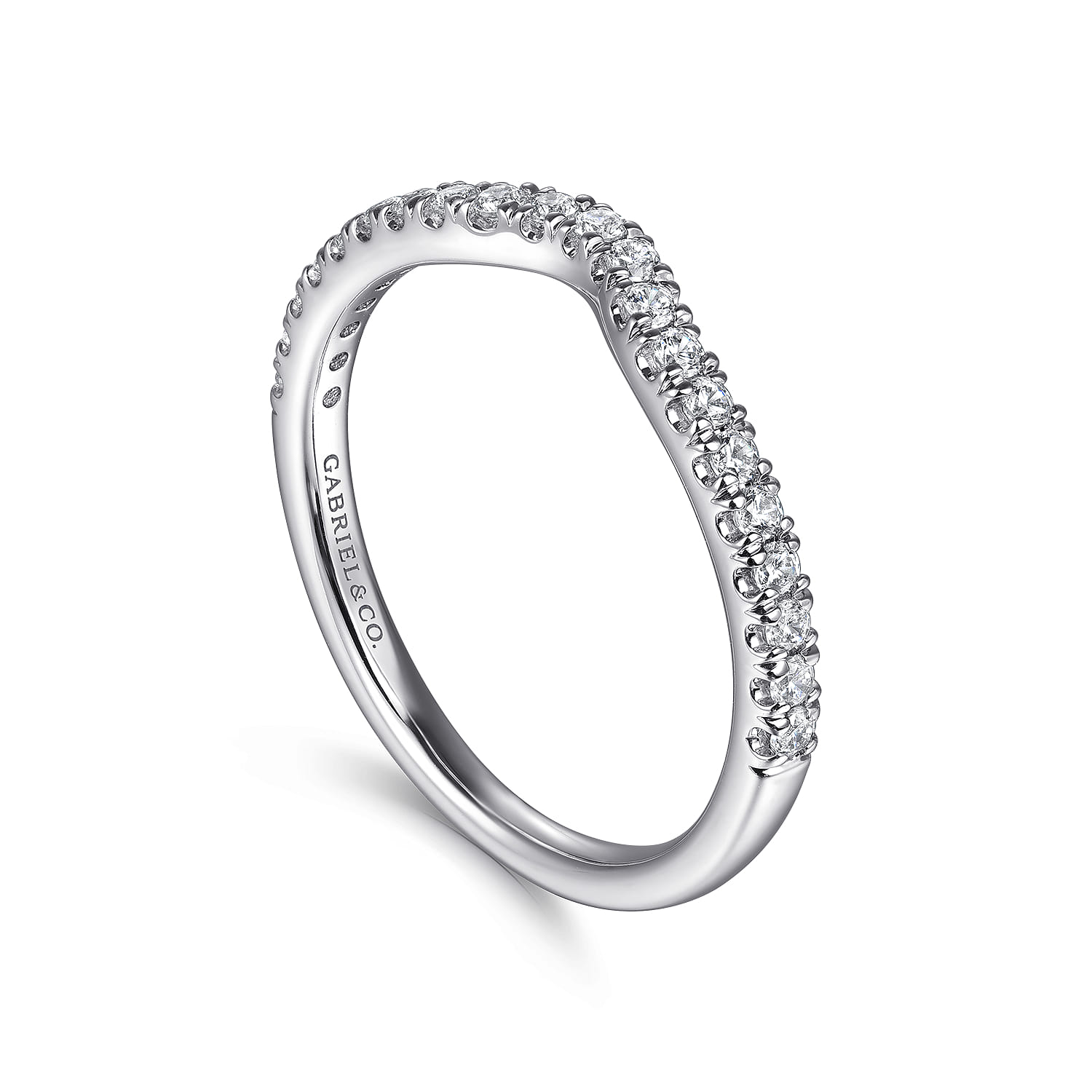 14K White Gold Diamond Matching Wedding Band - 0.25 ct - Shot 3