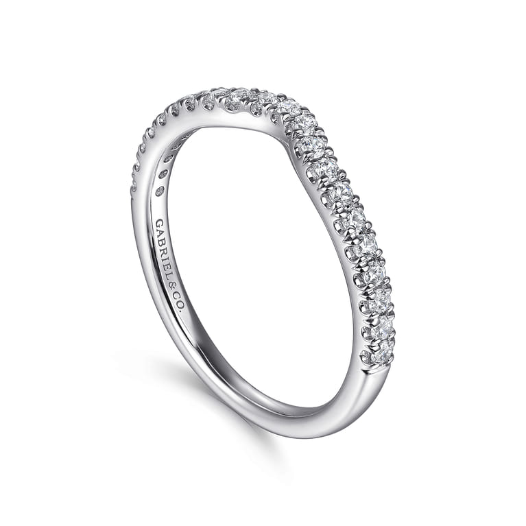 14K White Gold Diamond Matching Wedding Band - 0.25 ct - Shot 3