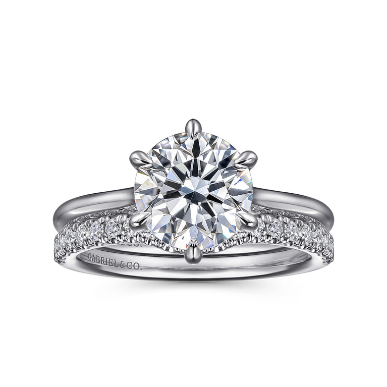 14K White Gold Diamond Matching Wedding Band - 0.25 ct - Shot 4