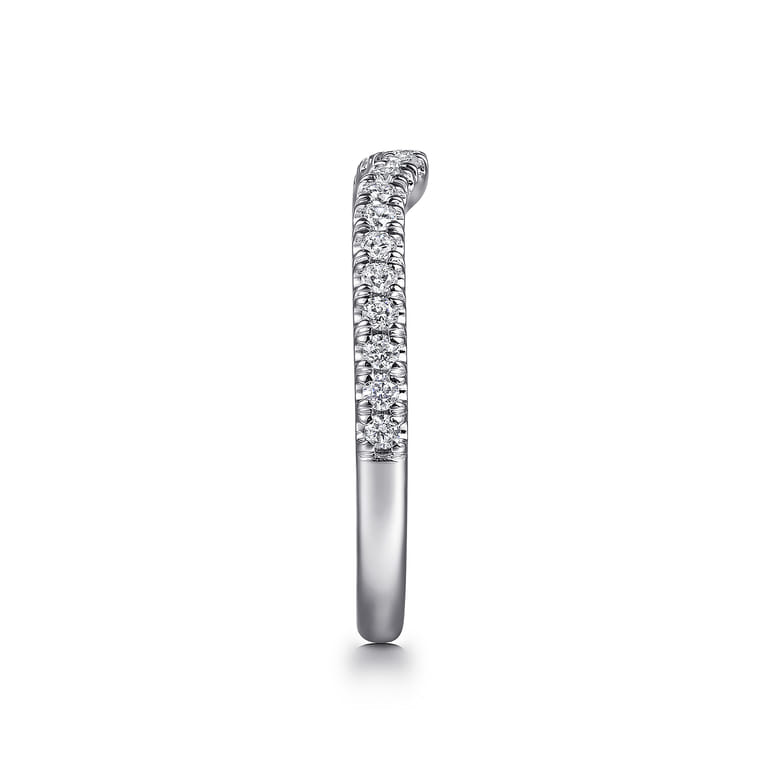 14K White Gold Diamond Matching Wedding Band - 0.25 ct - Shot 5
