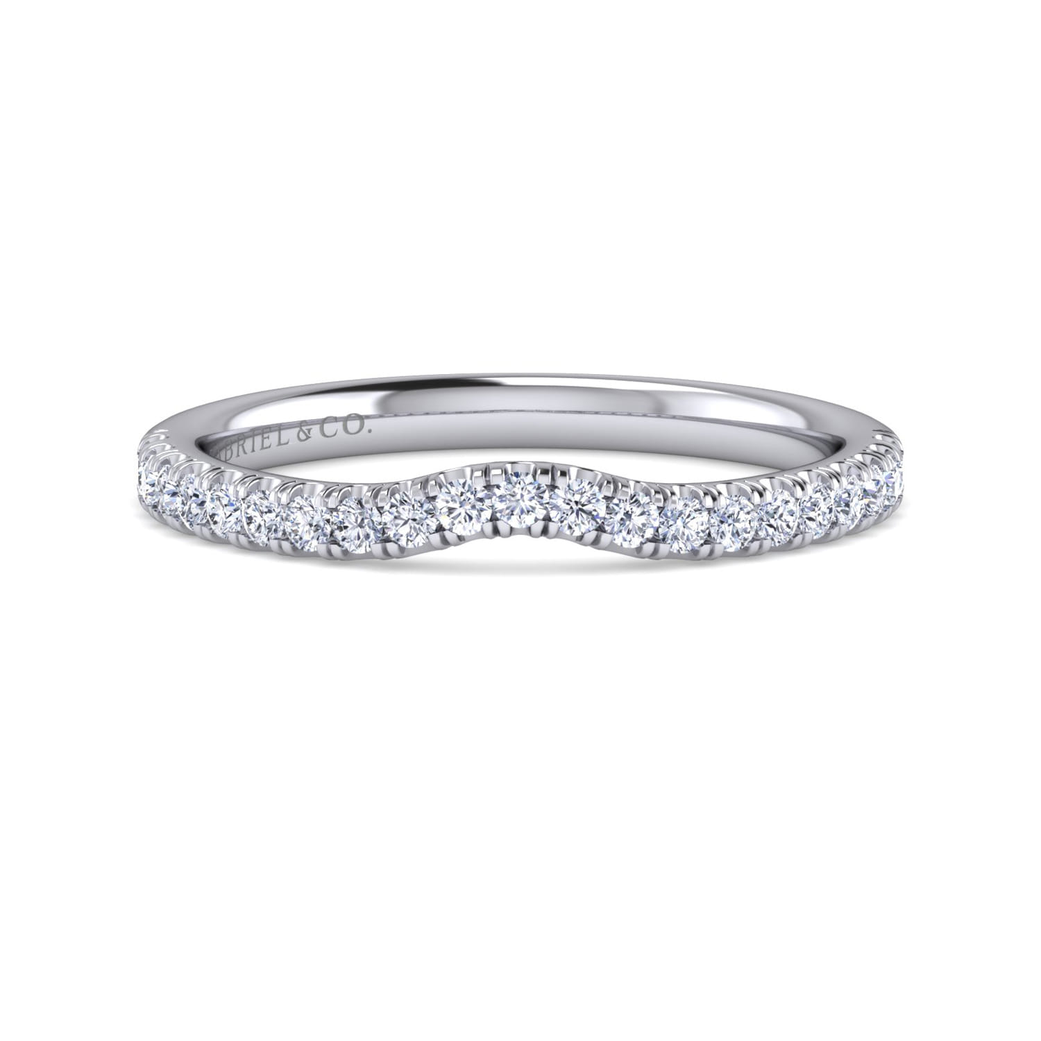 14K White Gold Diamond Matching Wedding Band - 0.25 ct - Shot 1