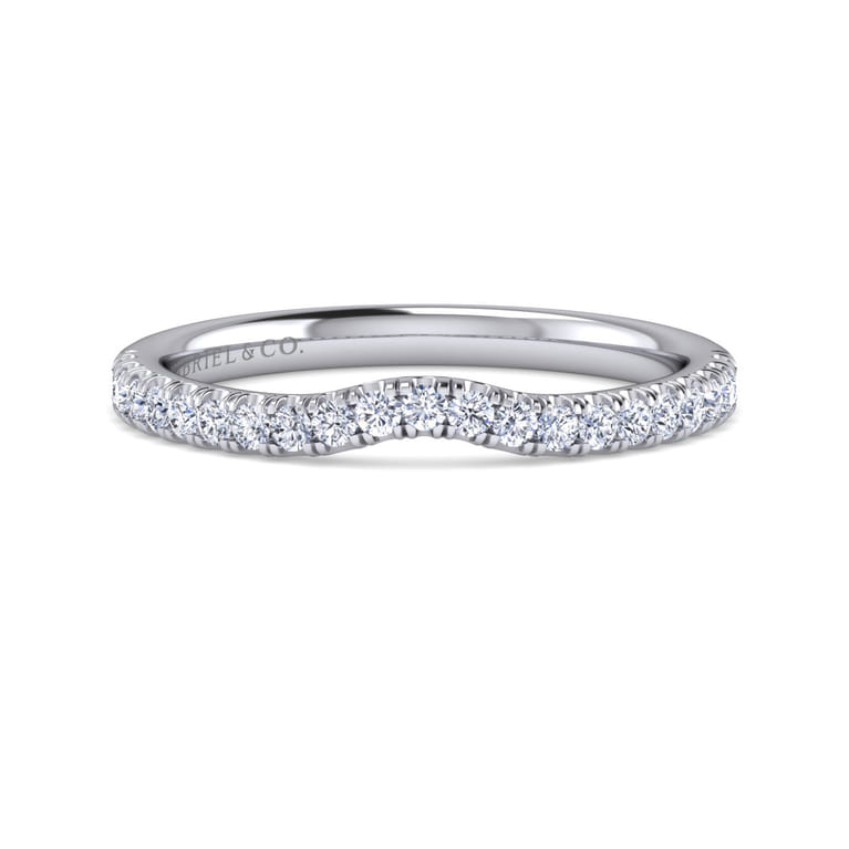 14K White Gold Diamond Matching Wedding Band - 0.25 ct - Shot 1