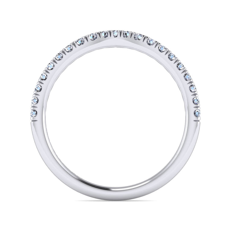 14K White Gold Diamond Matching Wedding Band - 0.25 ct - Shot 2