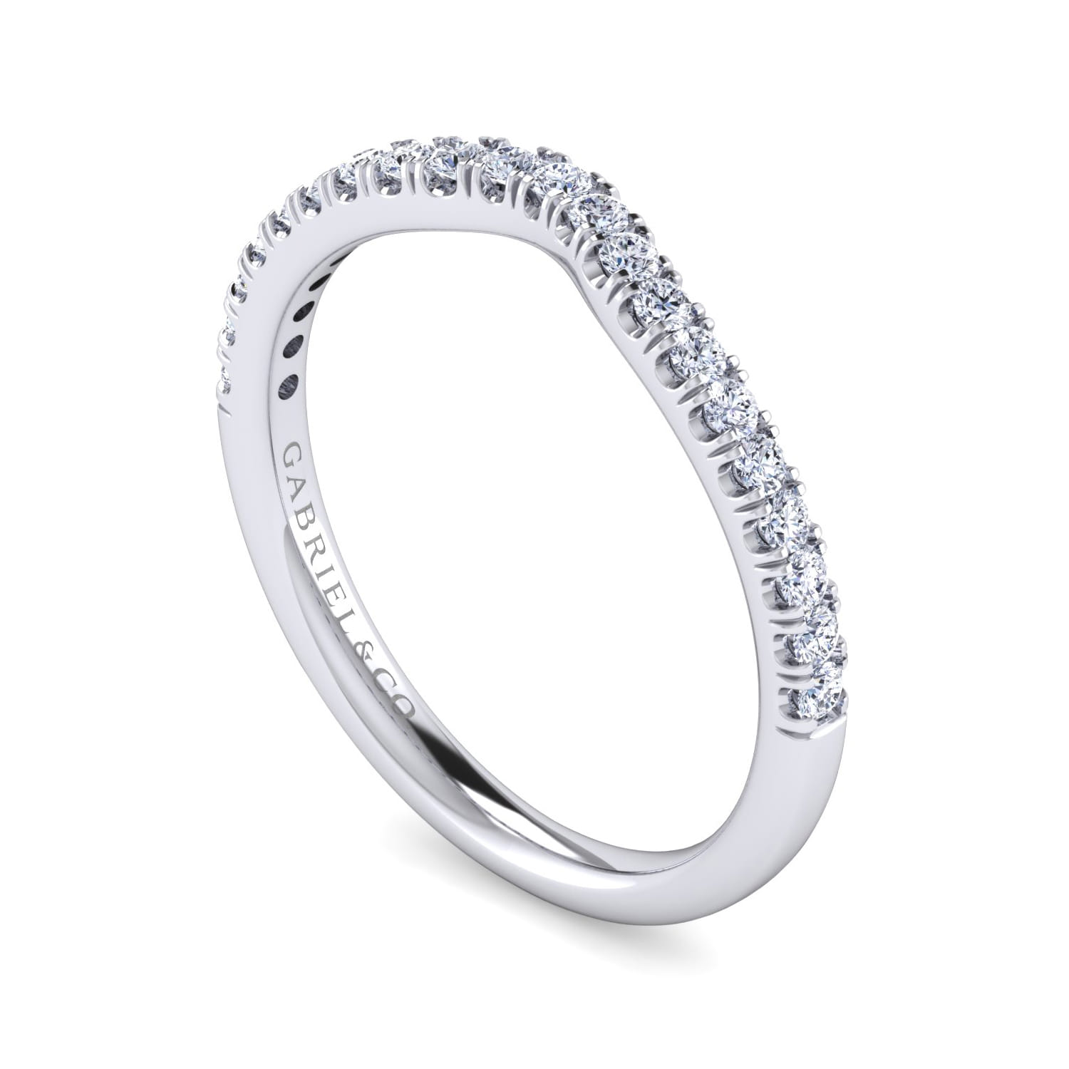 14K White Gold Diamond Matching Wedding Band - 0.25 ct - Shot 3