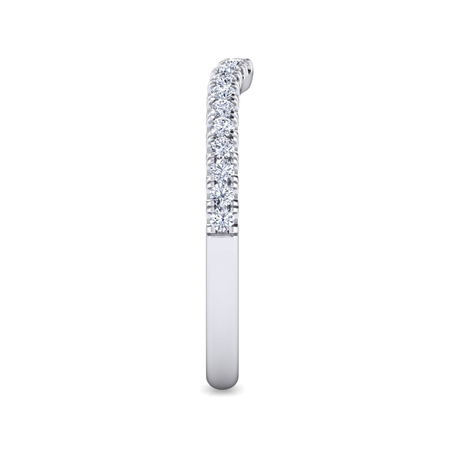 14K White Gold Diamond Matching Wedding Band - 0.25 ct - Shot 4