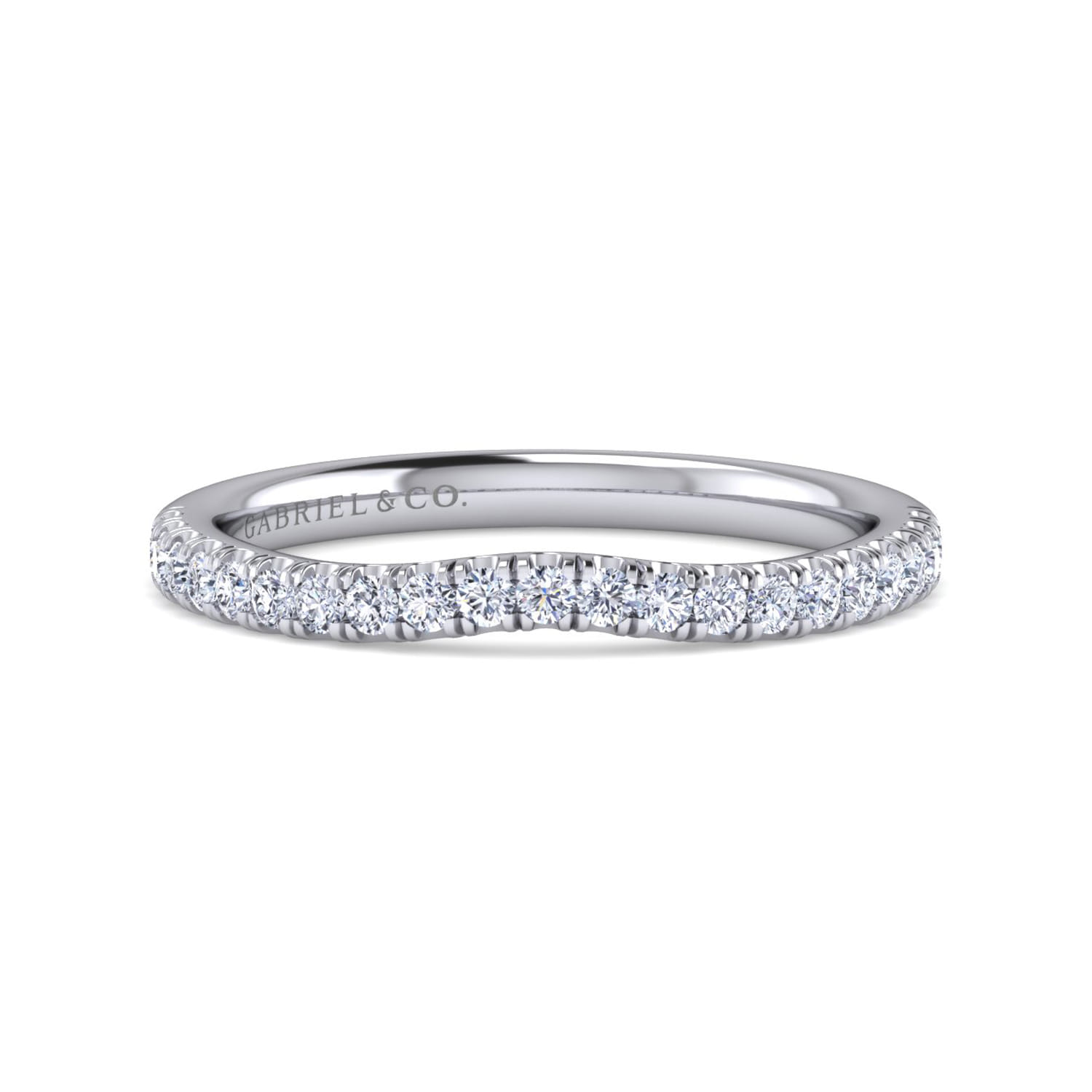 14K White Gold Diamond Matching Wedding Band - 0.25 ct - Shot 1
