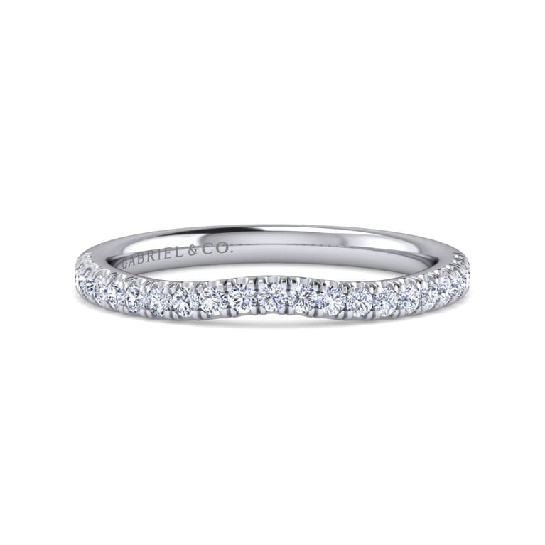 14K White Gold Diamond Matching Wedding Band - 0.25 ct - Shot 1