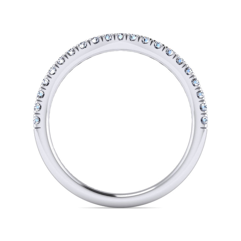 14K White Gold Diamond Matching Wedding Band - 0.25 ct - Shot 2