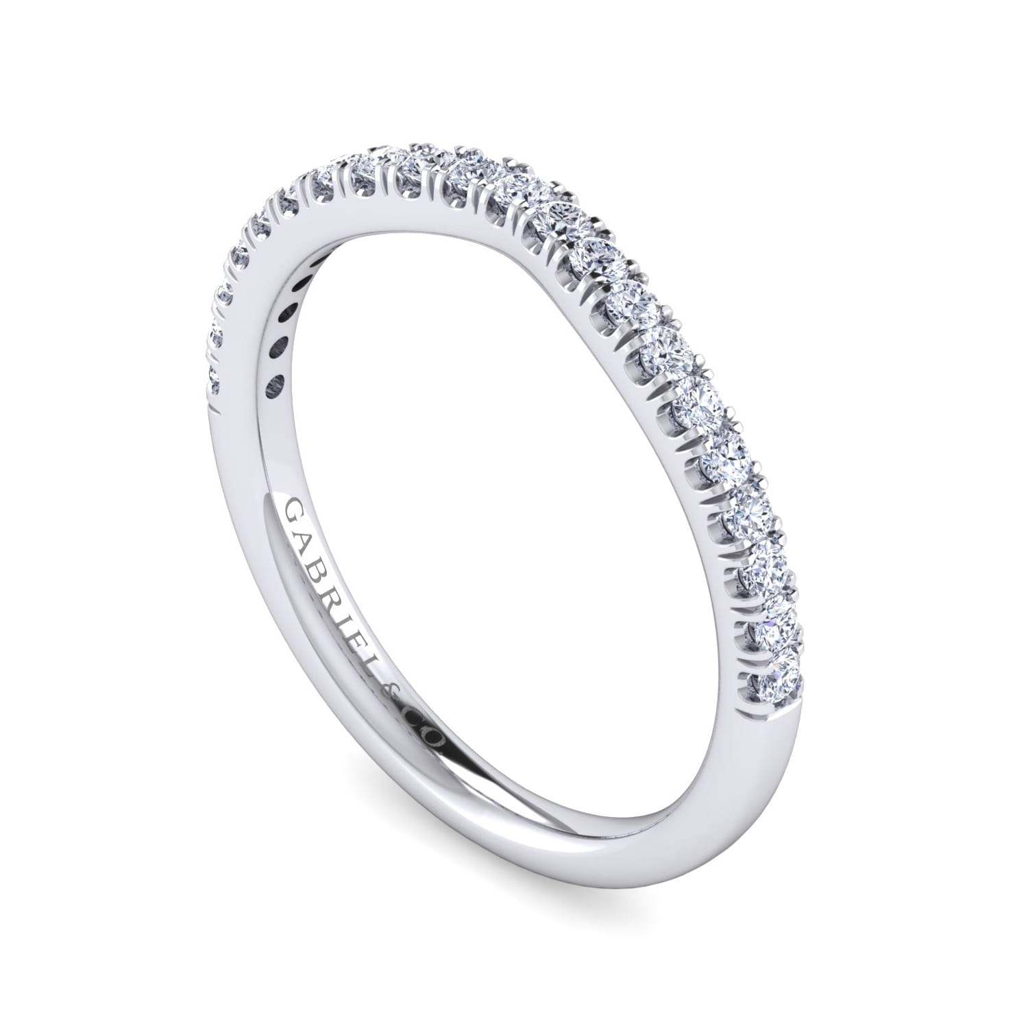 14K White Gold Diamond Matching Wedding Band - 0.25 ct - Shot 3