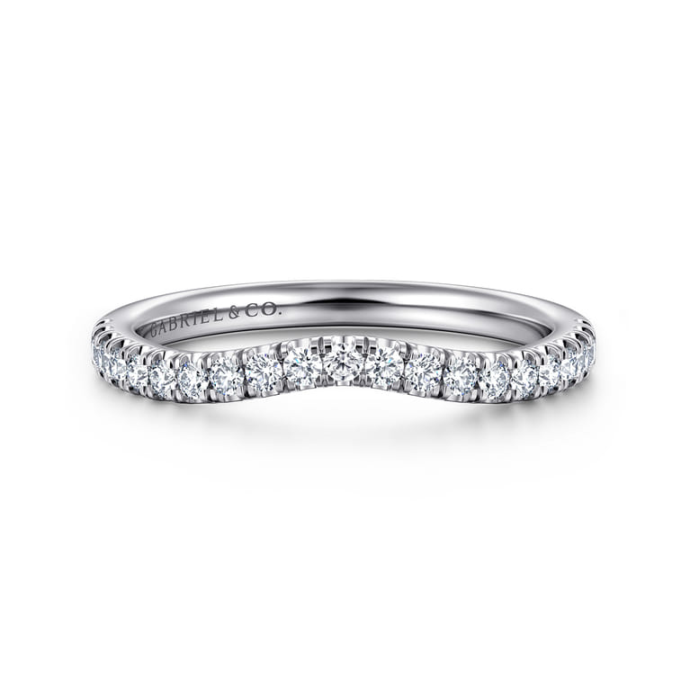 14K White Gold Diamond Matching Wedding Band - 0.25 ct - Shot 1