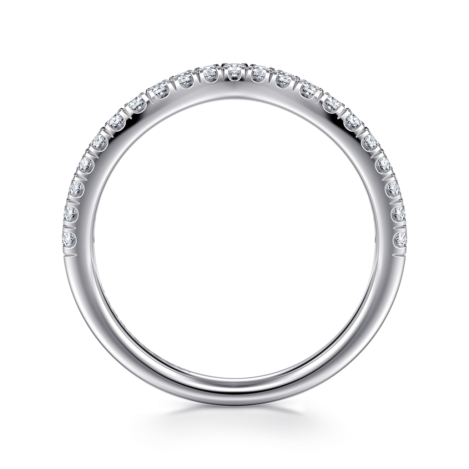 14K White Gold Diamond Matching Wedding Band - 0.25 ct - Shot 2