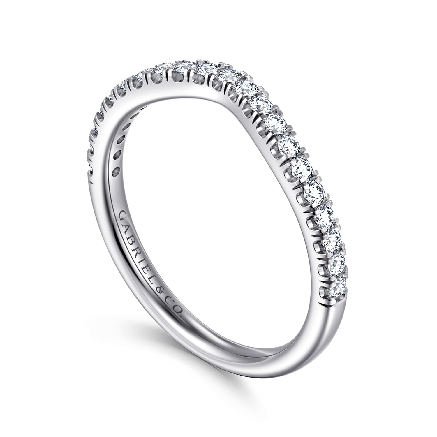 14K White Gold Diamond Matching Wedding Band - 0.25 ct - Shot 3