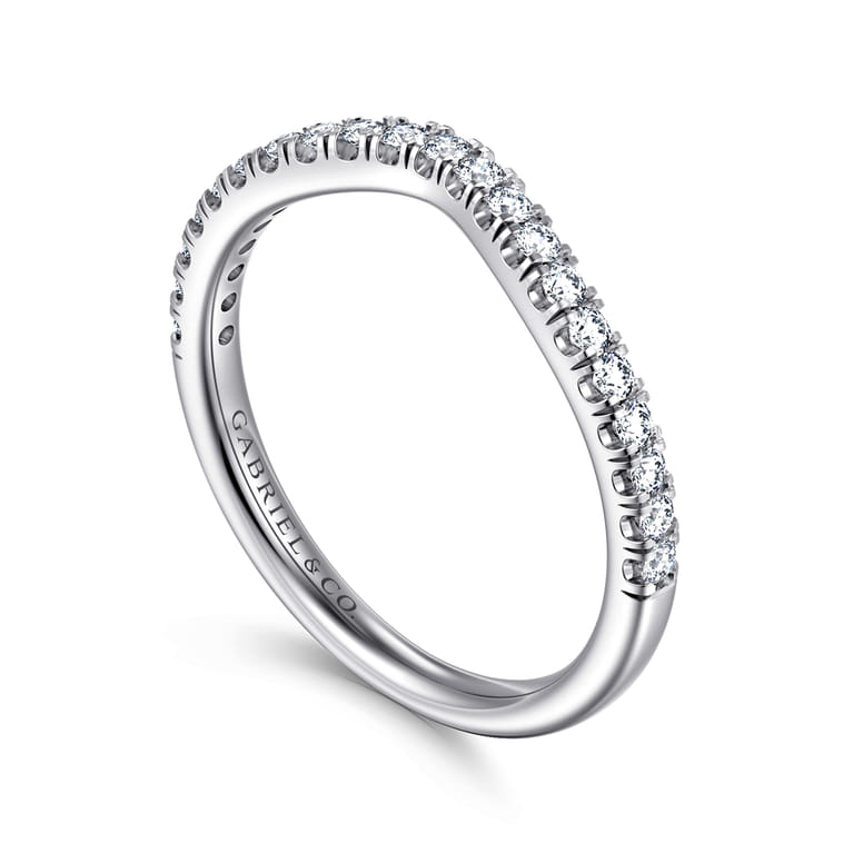 14K White Gold Diamond Matching Wedding Band - 0.25 ct - Shot 3