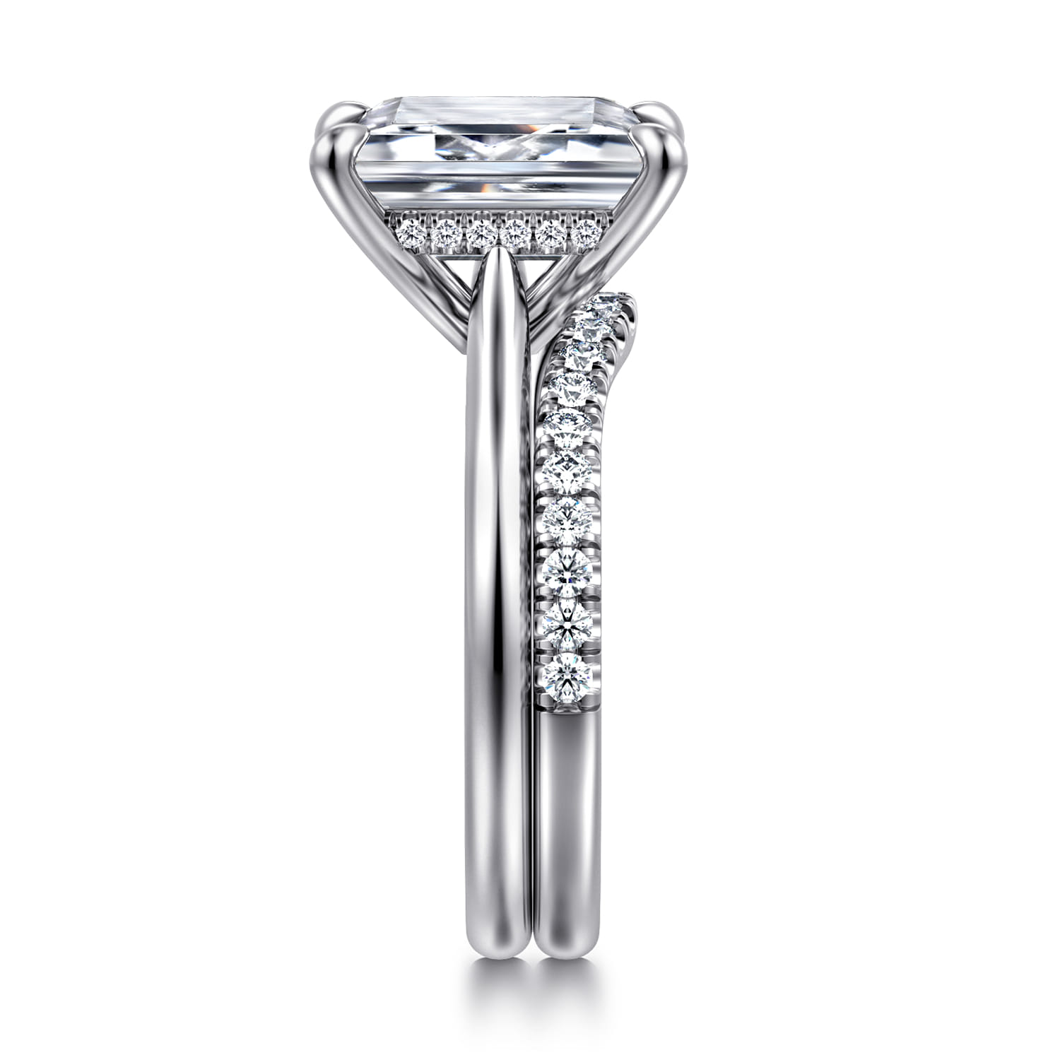 14K White Gold Diamond Matching Wedding Band - 0.25 ct - Shot 5