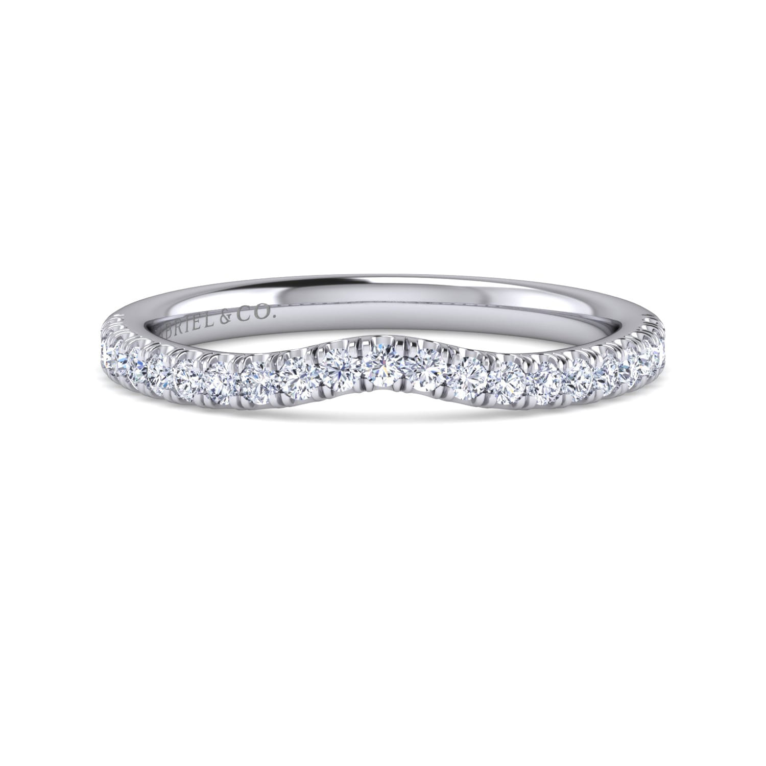 14K White Gold Diamond Matching Wedding Band - 0.25 ct - Shot 1