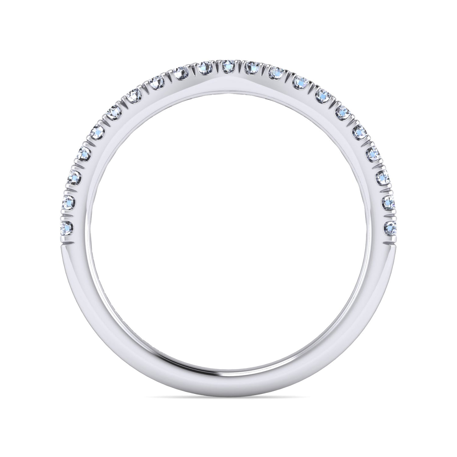 14K White Gold Diamond Matching Wedding Band - 0.25 ct - Shot 2