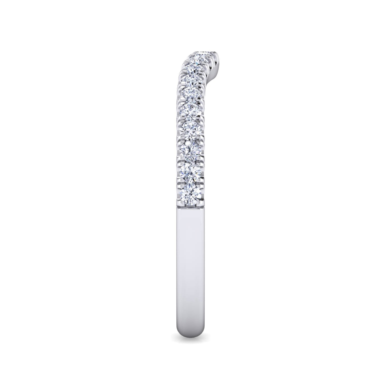 14K White Gold Diamond Matching Wedding Band - 0.25 ct - Shot 4