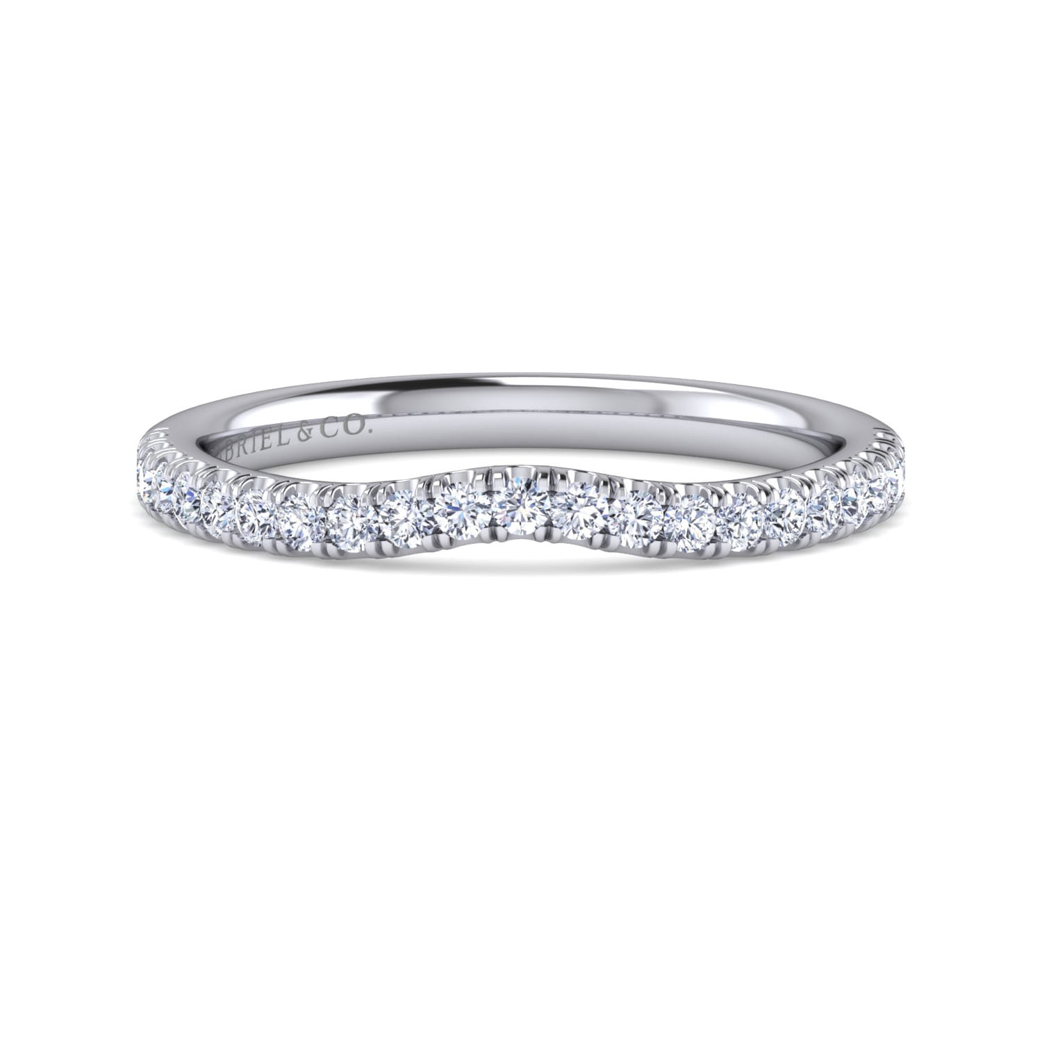 14K White Gold Diamond Matching Wedding Band - 0.25 ct - Shot 1