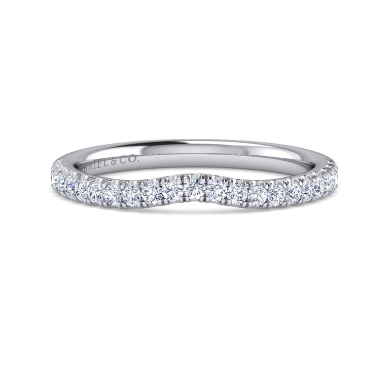 14K White Gold Diamond Matching Wedding Band - 0.25 ct - Shot 1