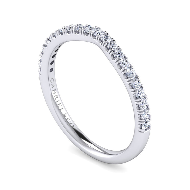 14K White Gold Diamond Matching Wedding Band - 0.25 ct - Shot 3