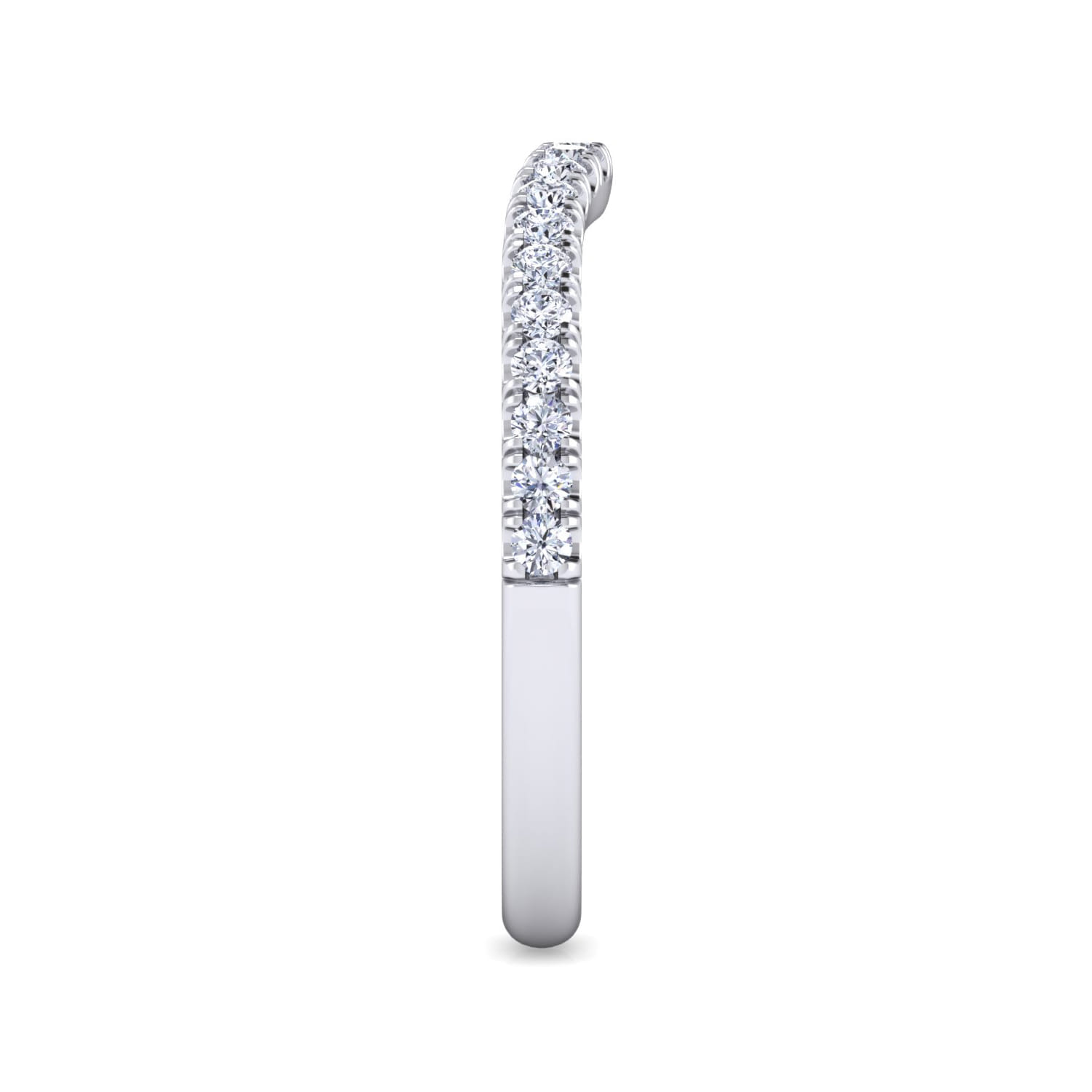 14K White Gold Diamond Matching Wedding Band - 0.25 ct - Shot 4