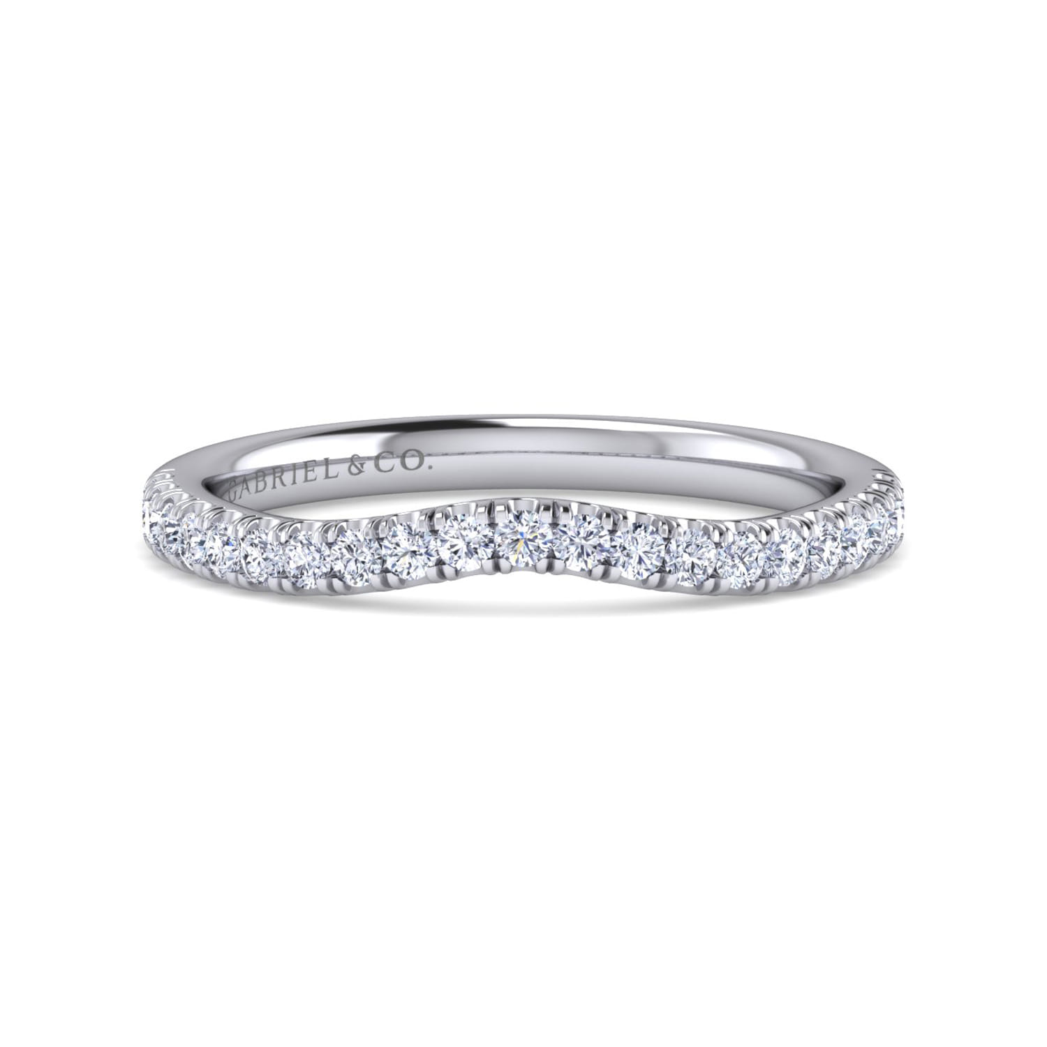 14K White Gold Diamond Matching Wedding Band - 0.25 ct - Shot 1