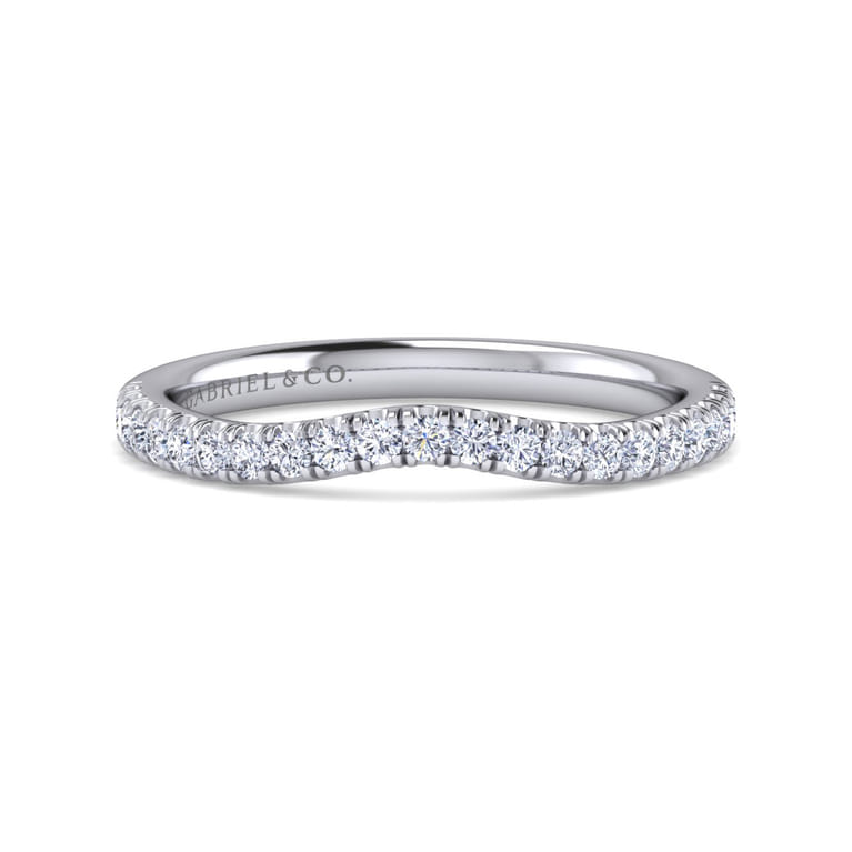 14K White Gold Diamond Matching Wedding Band - 0.25 ct - Shot 1