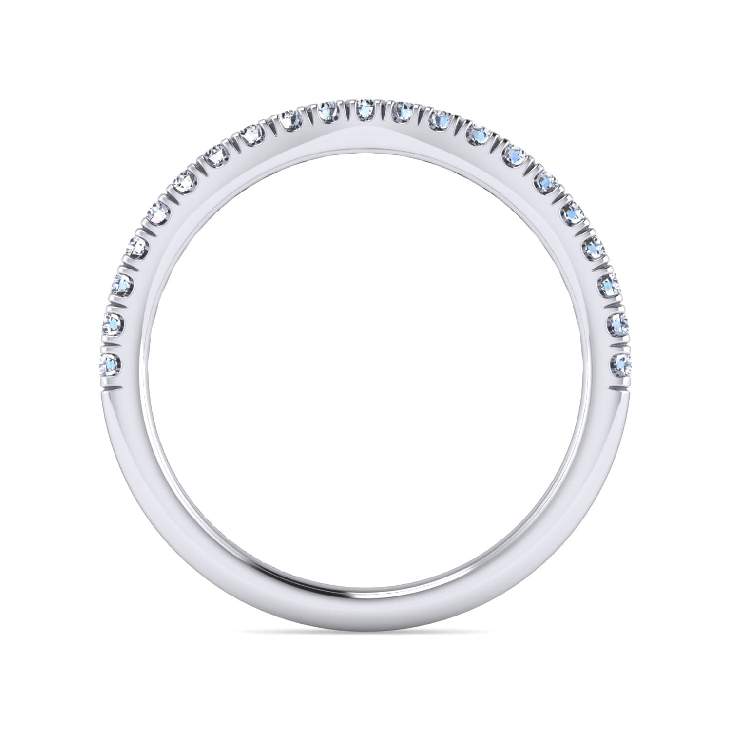 14K White Gold Diamond Matching Wedding Band - 0.25 ct - Shot 2