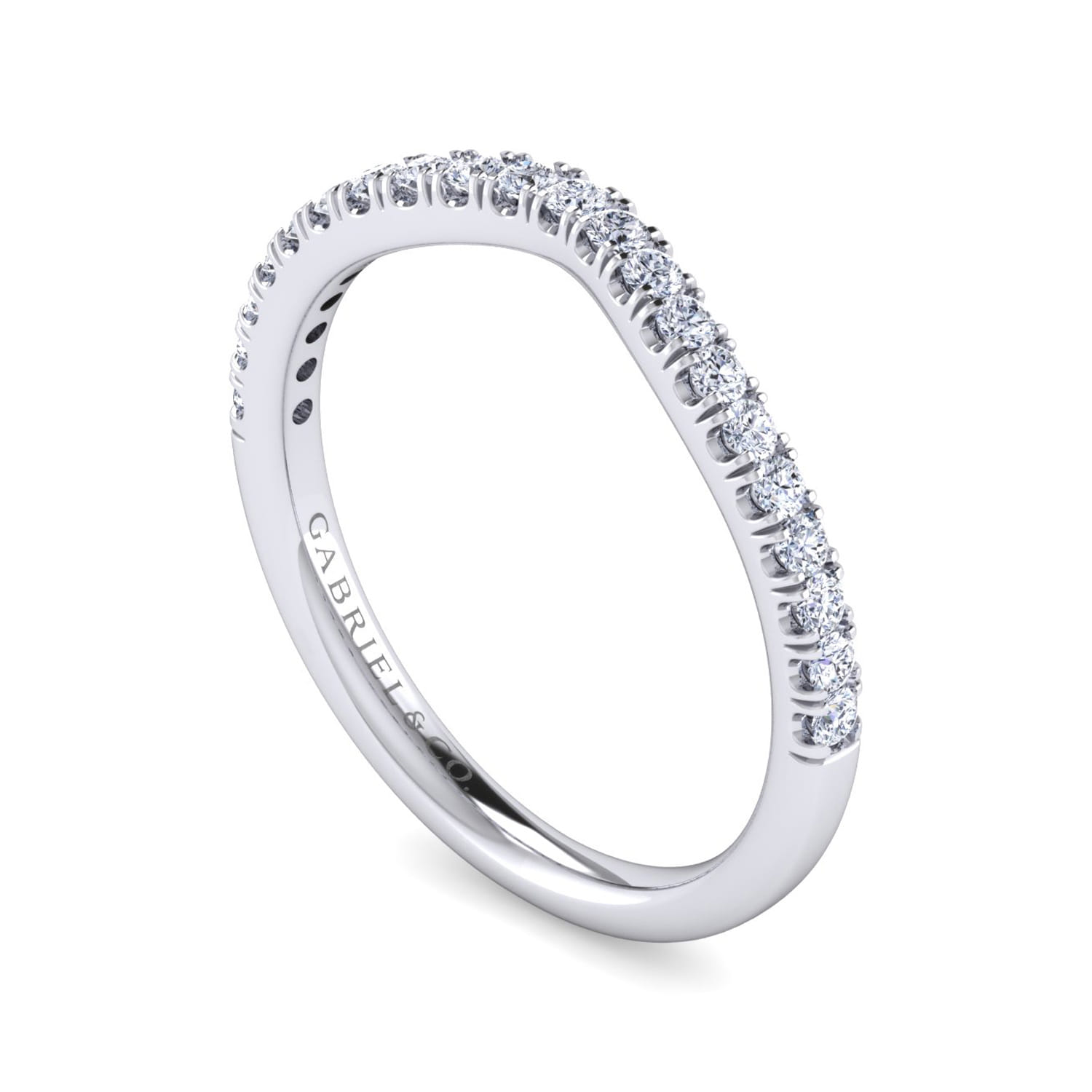 14K White Gold Diamond Matching Wedding Band - 0.25 ct - Shot 3