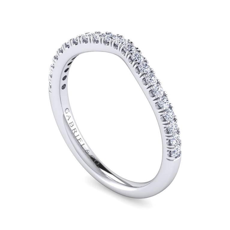 14K White Gold Diamond Matching Wedding Band - 0.25 ct - Shot 3