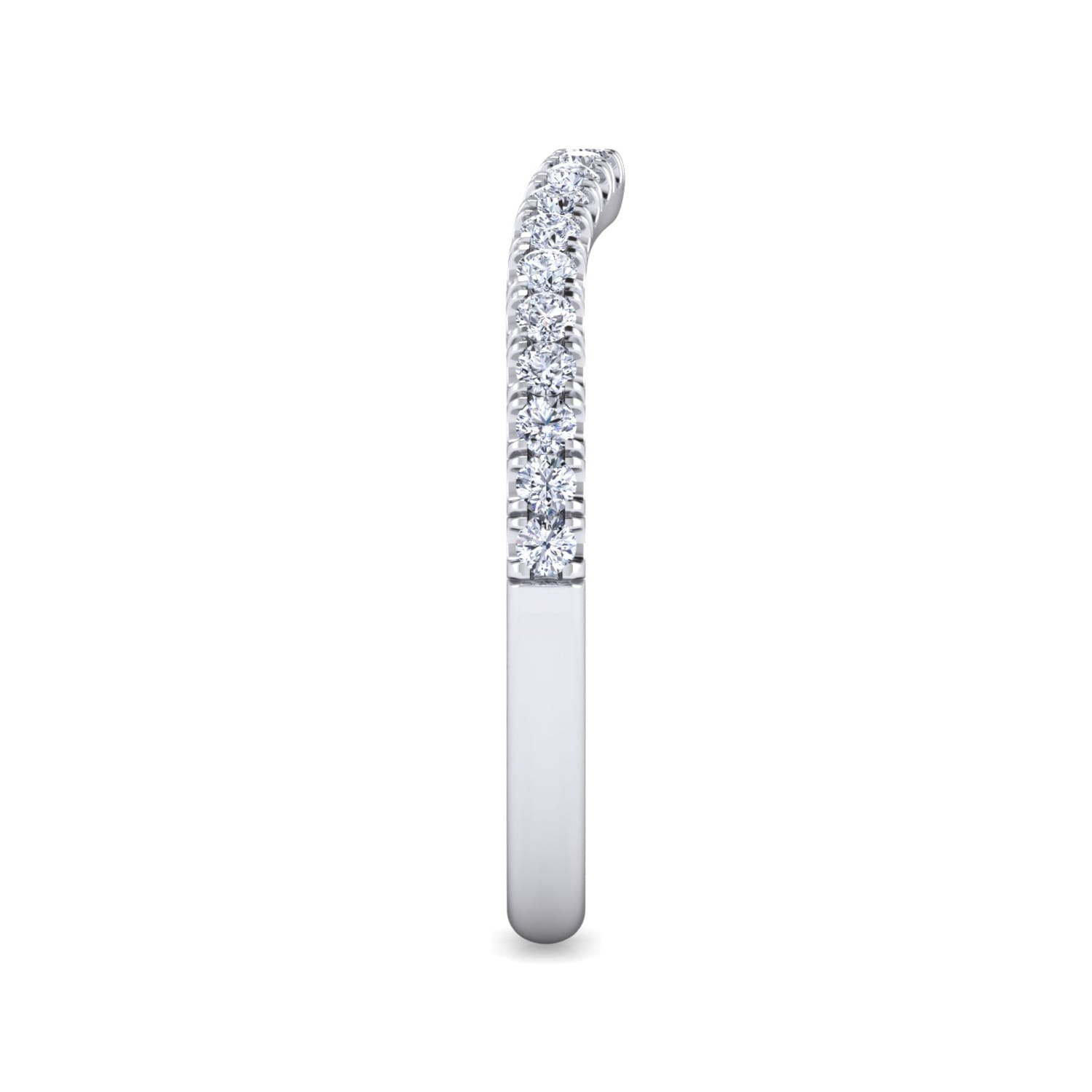 14K White Gold Diamond Matching Wedding Band - 0.25 ct - Shot 4