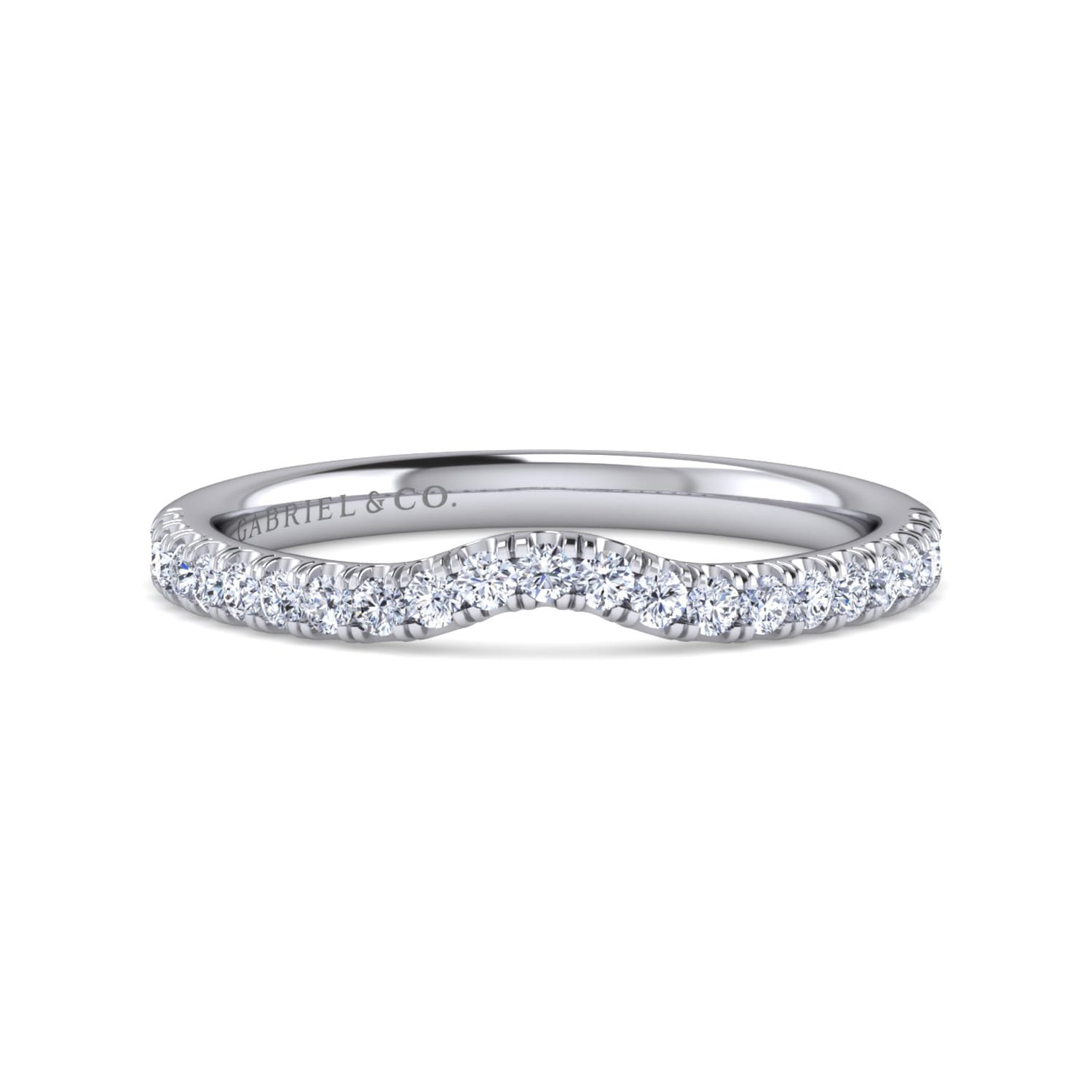 14K White Gold Diamond Matching Wedding Band - 0.25 ct - Shot 1
