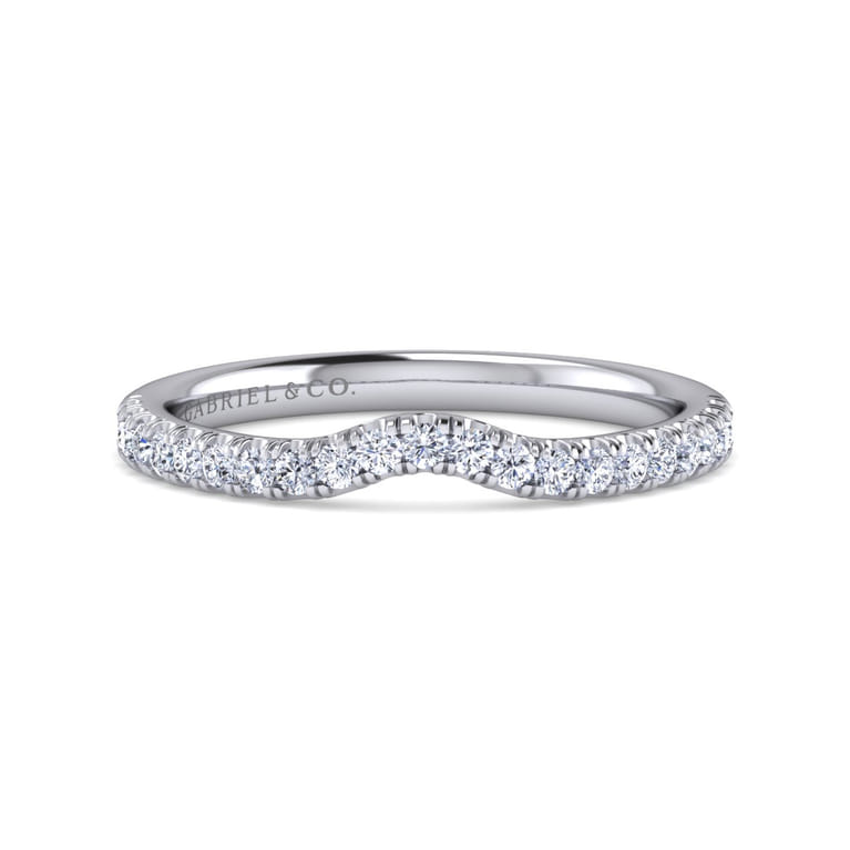 14K White Gold Diamond Matching Wedding Band - 0.25 ct - Shot 1