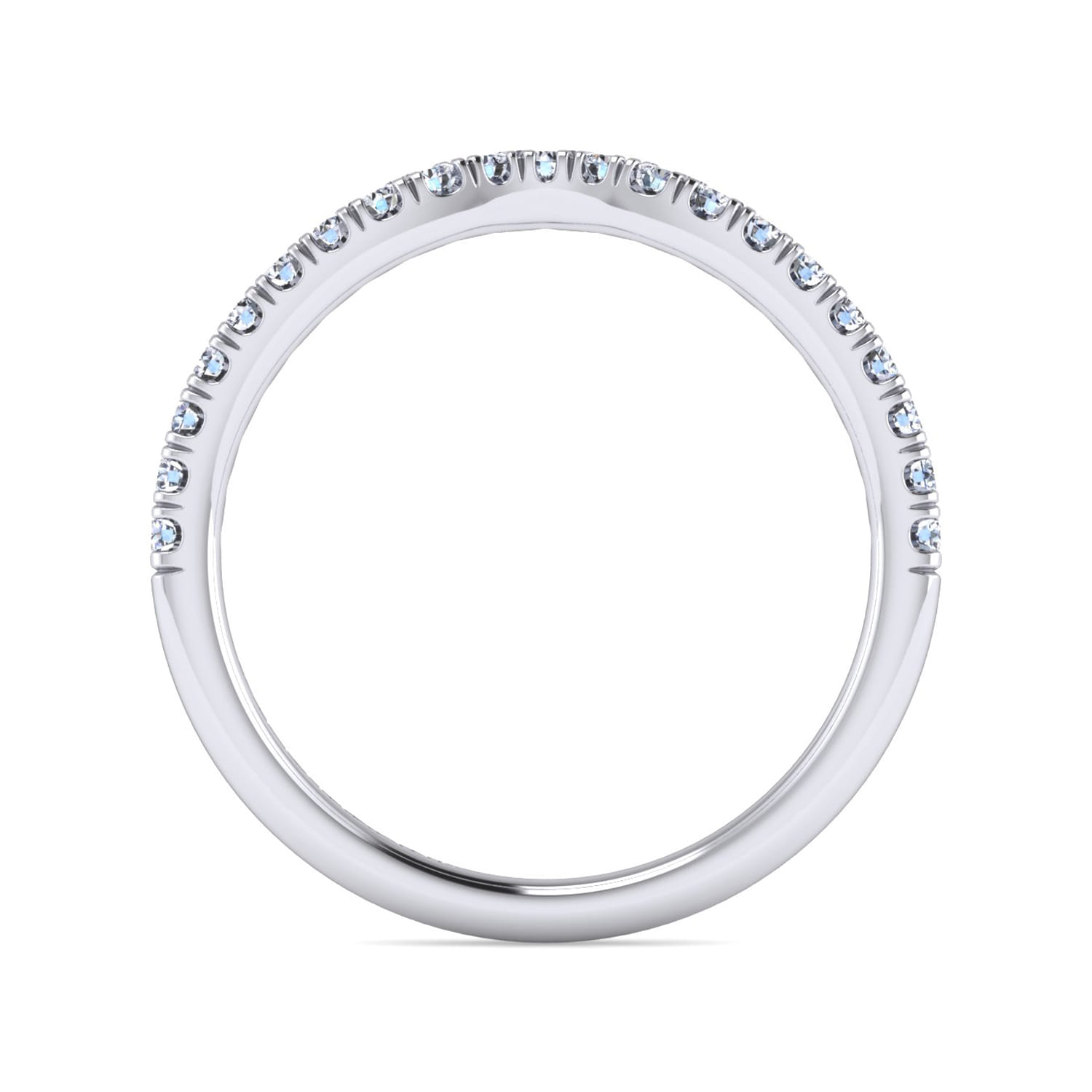 14K White Gold Diamond Matching Wedding Band - 0.25 ct - Shot 2
