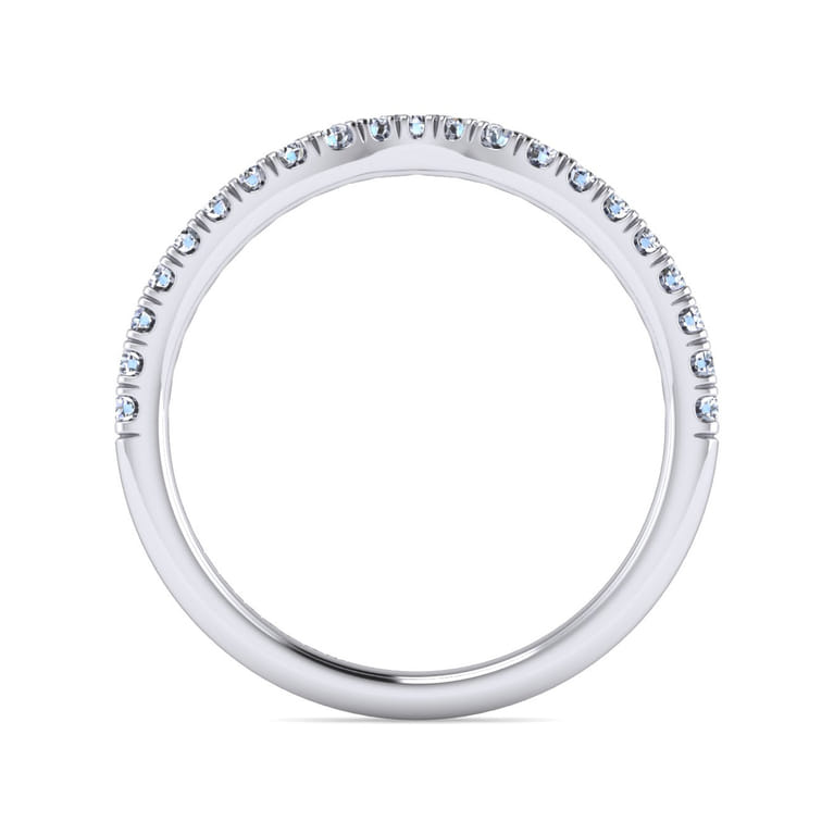 14K White Gold Diamond Matching Wedding Band - 0.25 ct - Shot 2