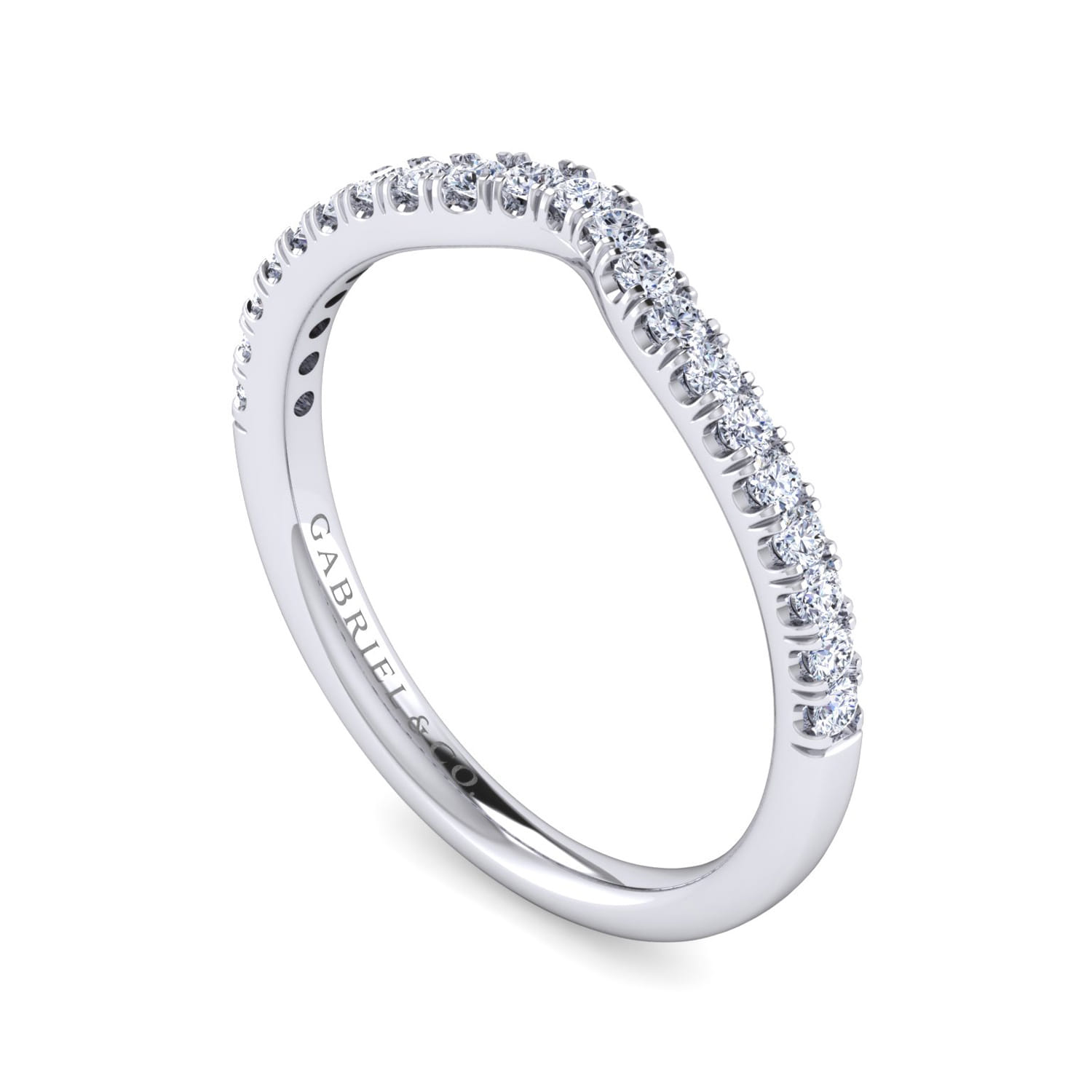 14K White Gold Diamond Matching Wedding Band - 0.25 ct - Shot 3