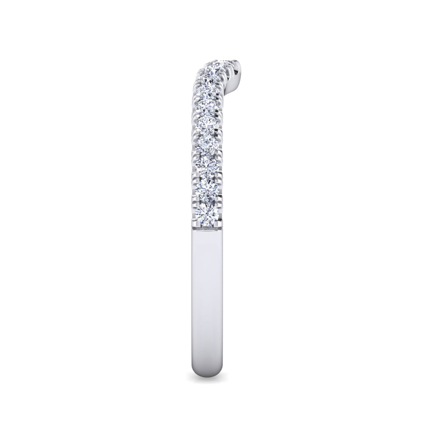 14K White Gold Diamond Matching Wedding Band - 0.25 ct - Shot 4