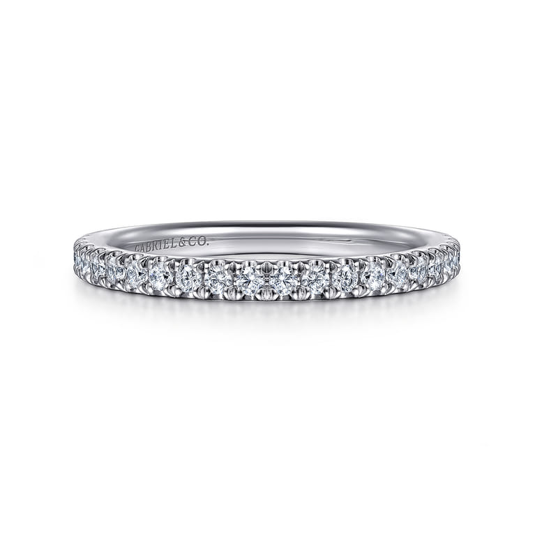 14K White Gold Diamond Matching Wedding Band - 0.4 ct - Shot 1