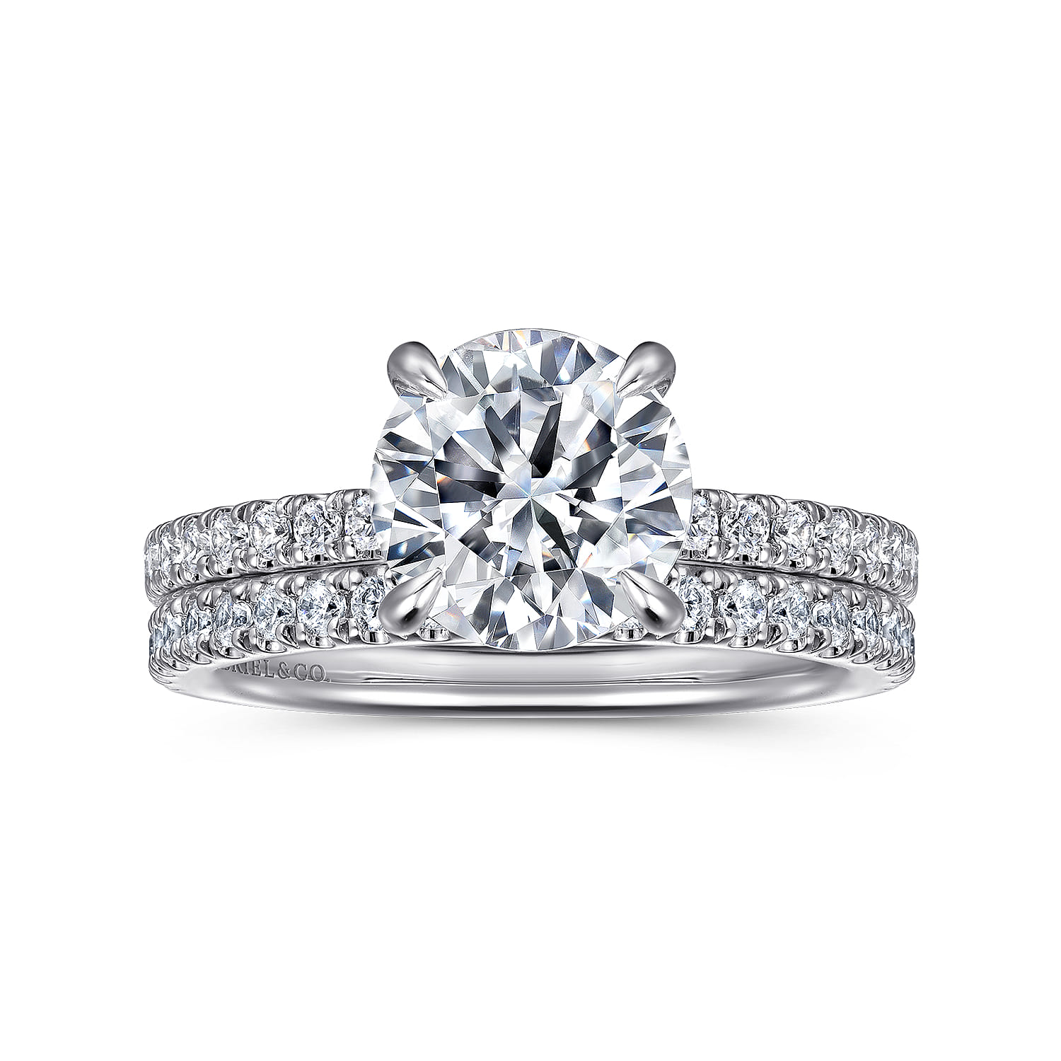 14K White Gold Diamond Matching Wedding Band - 0.4 ct - Shot 2