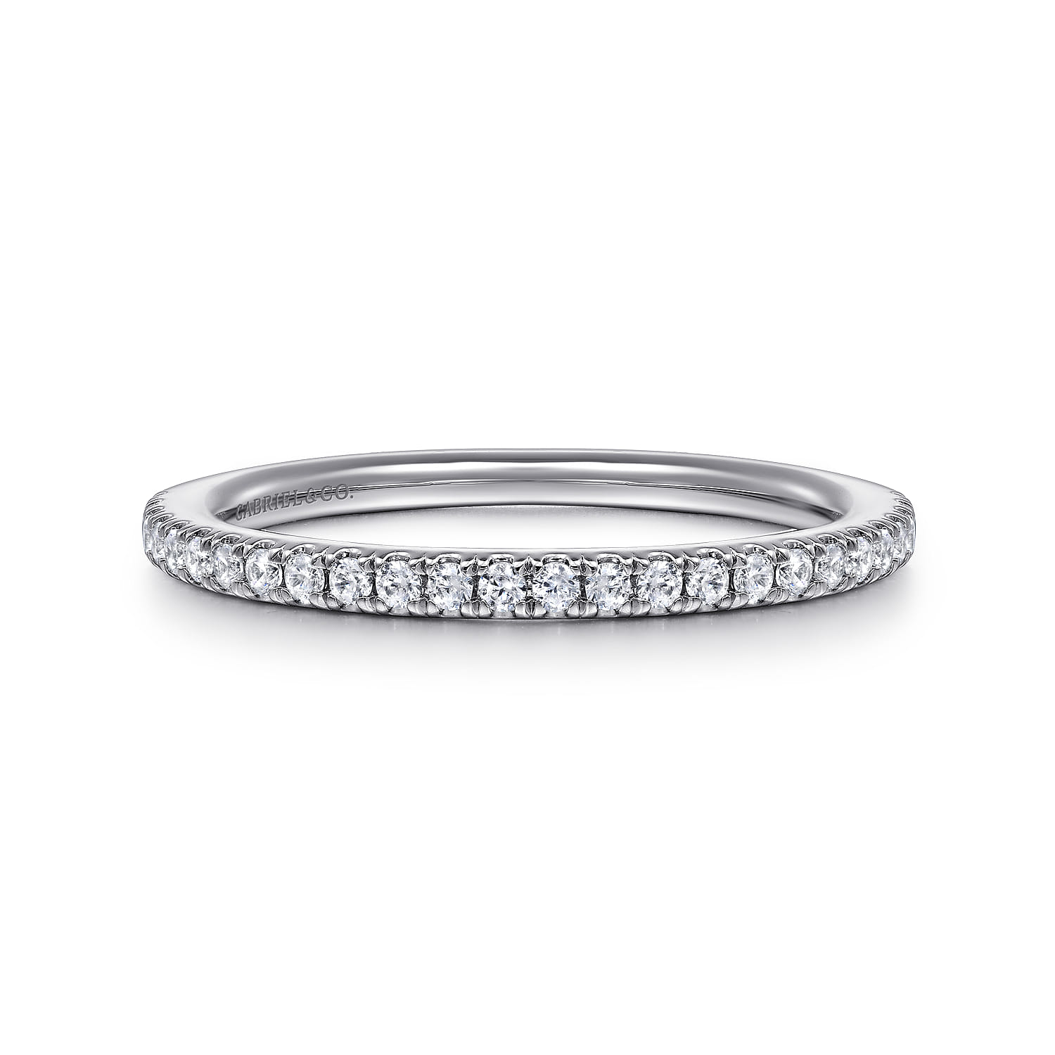 14K White Gold Diamond Matching Wedding Band - 0.18 ct - Shot 1