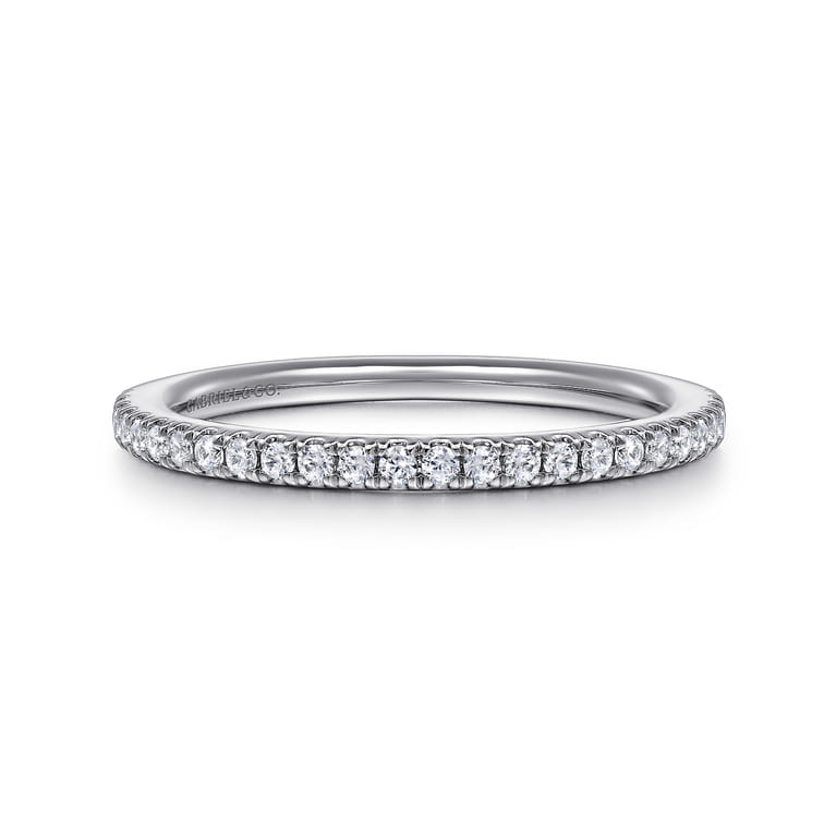14K White Gold Diamond Matching Wedding Band - 0.18 ct - Shot 1