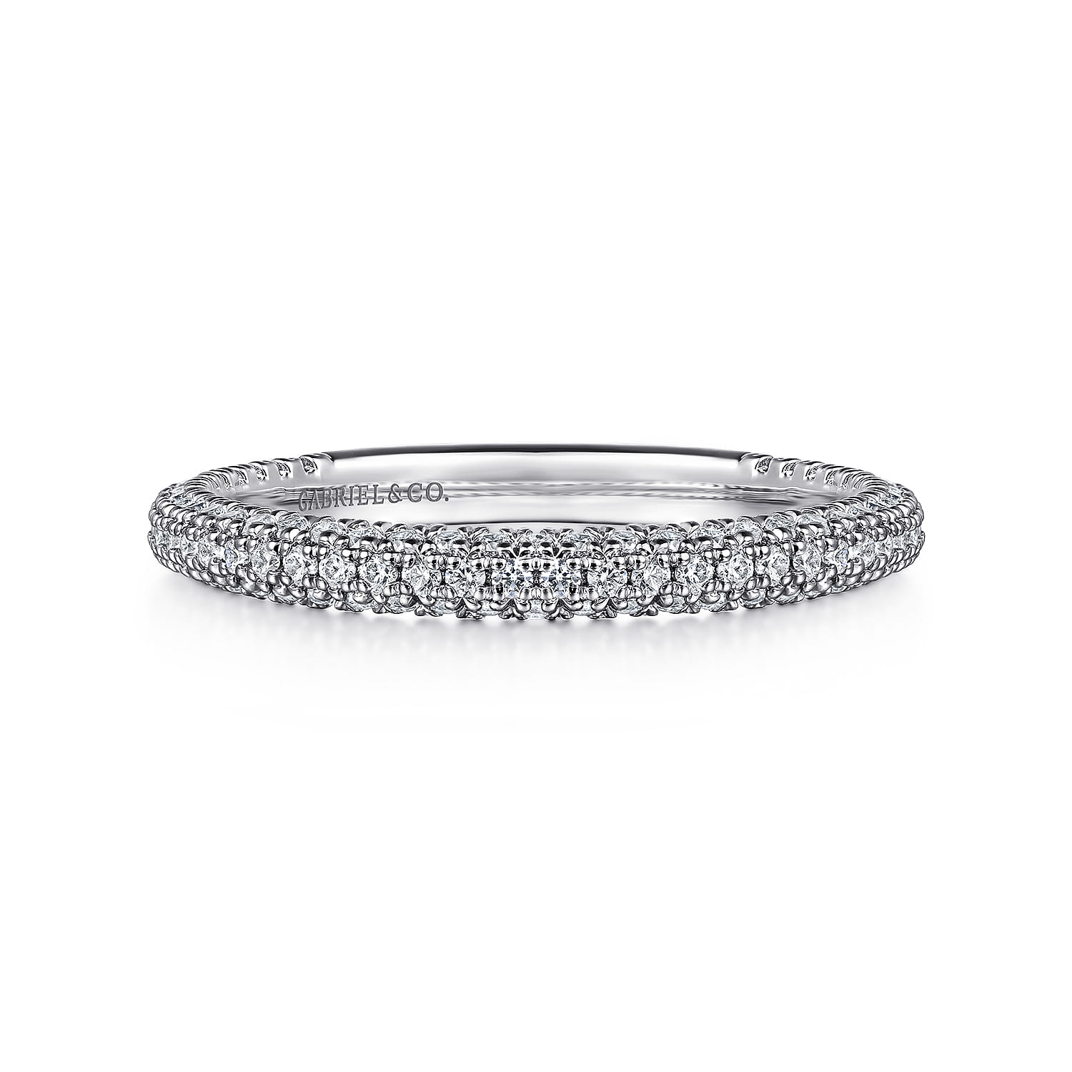 14K White Gold Diamond Matching Wedding Band - 0.55 ct - Shot 1