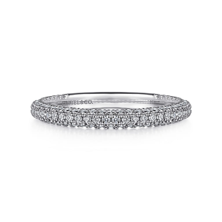 14K White Gold Diamond Matching Wedding Band - 0.55 ct - Shot 1