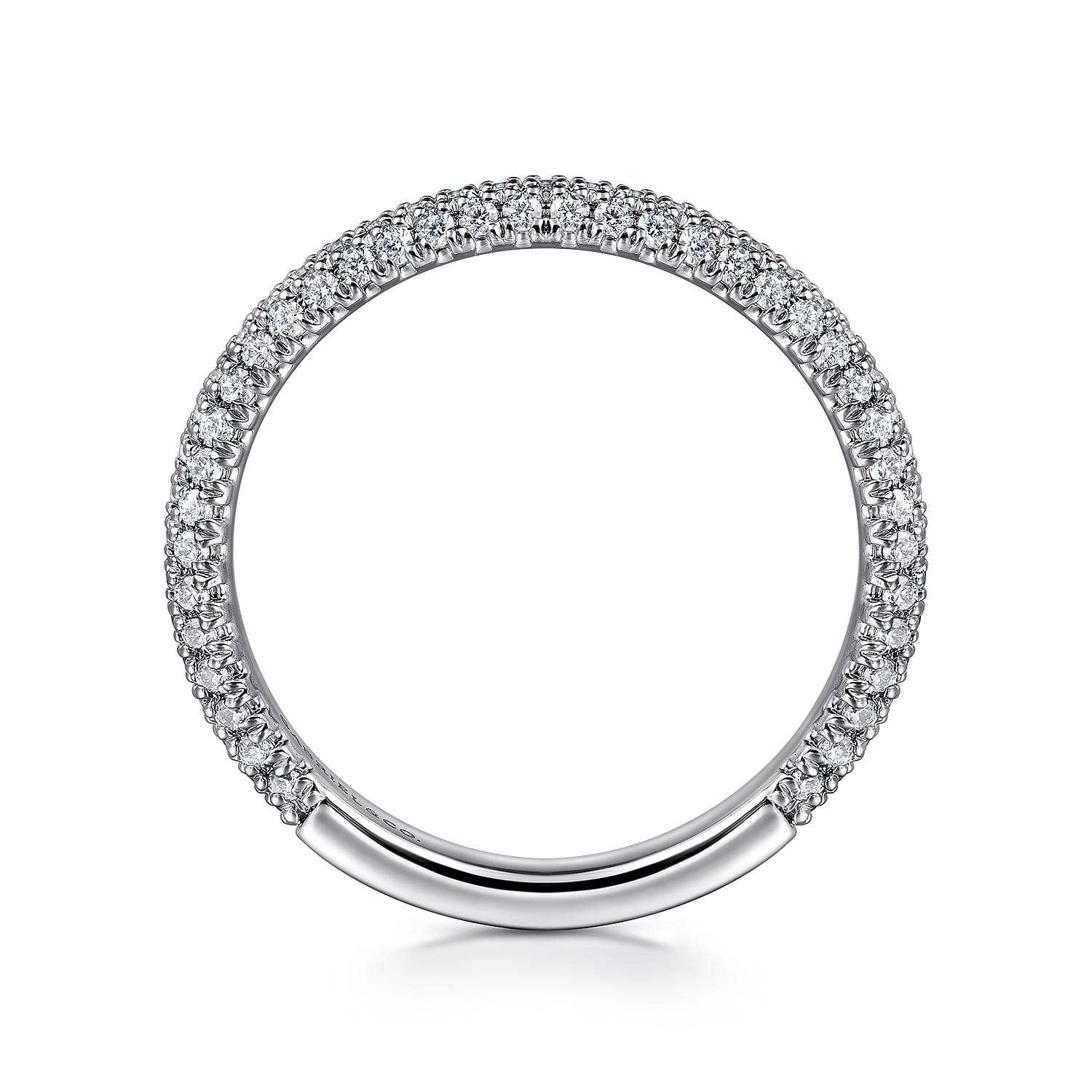 14K White Gold Diamond Matching Wedding Band - 0.55 ct - Shot 2