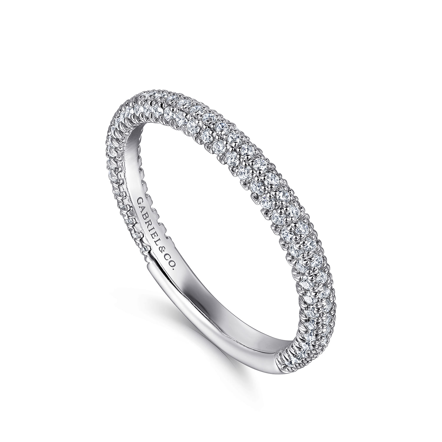14K White Gold Diamond Matching Wedding Band - 0.55 ct - Shot 3
