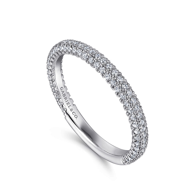 14K White Gold Diamond Matching Wedding Band - 0.55 ct - Shot 3