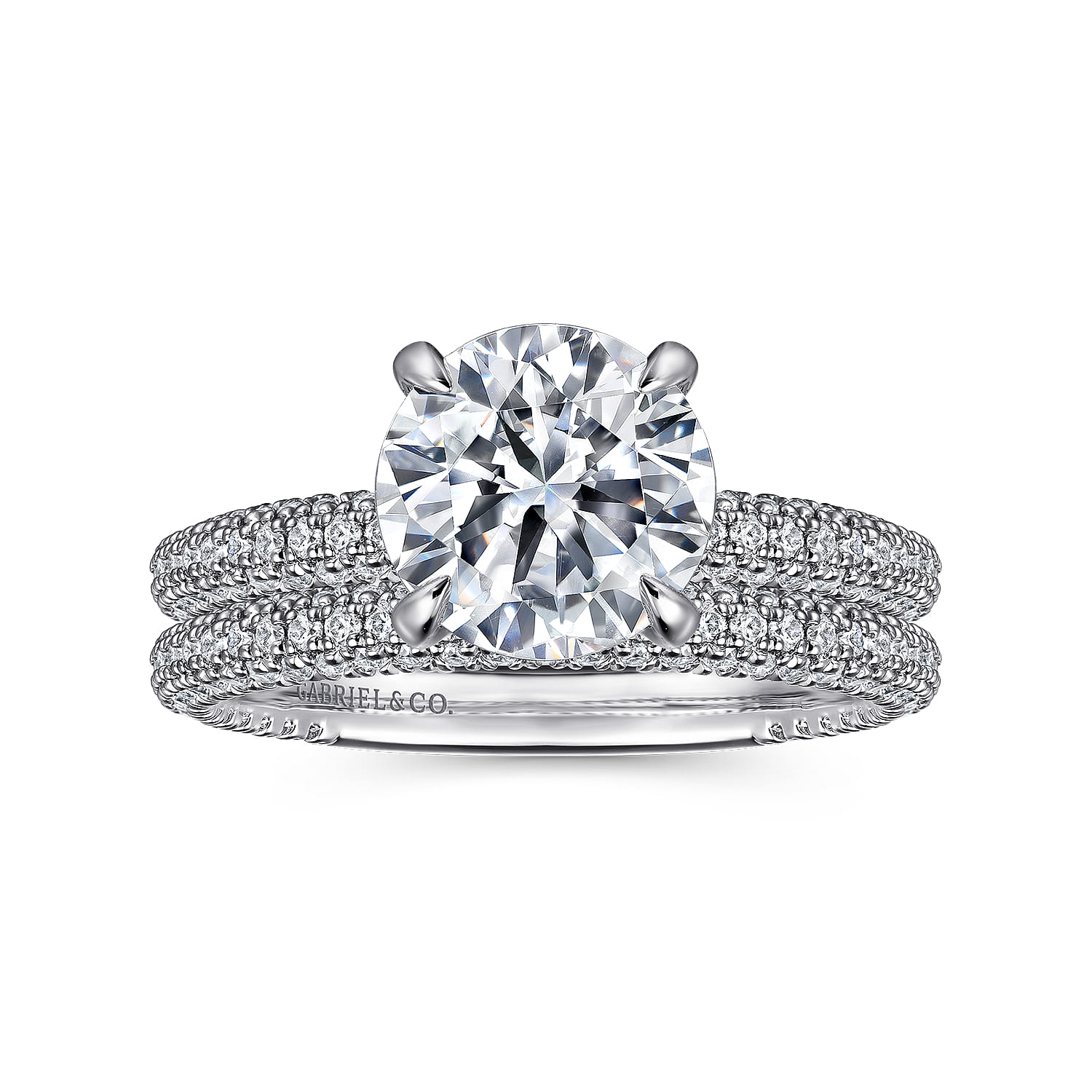 14K White Gold Diamond Matching Wedding Band - 0.55 ct - Shot 4