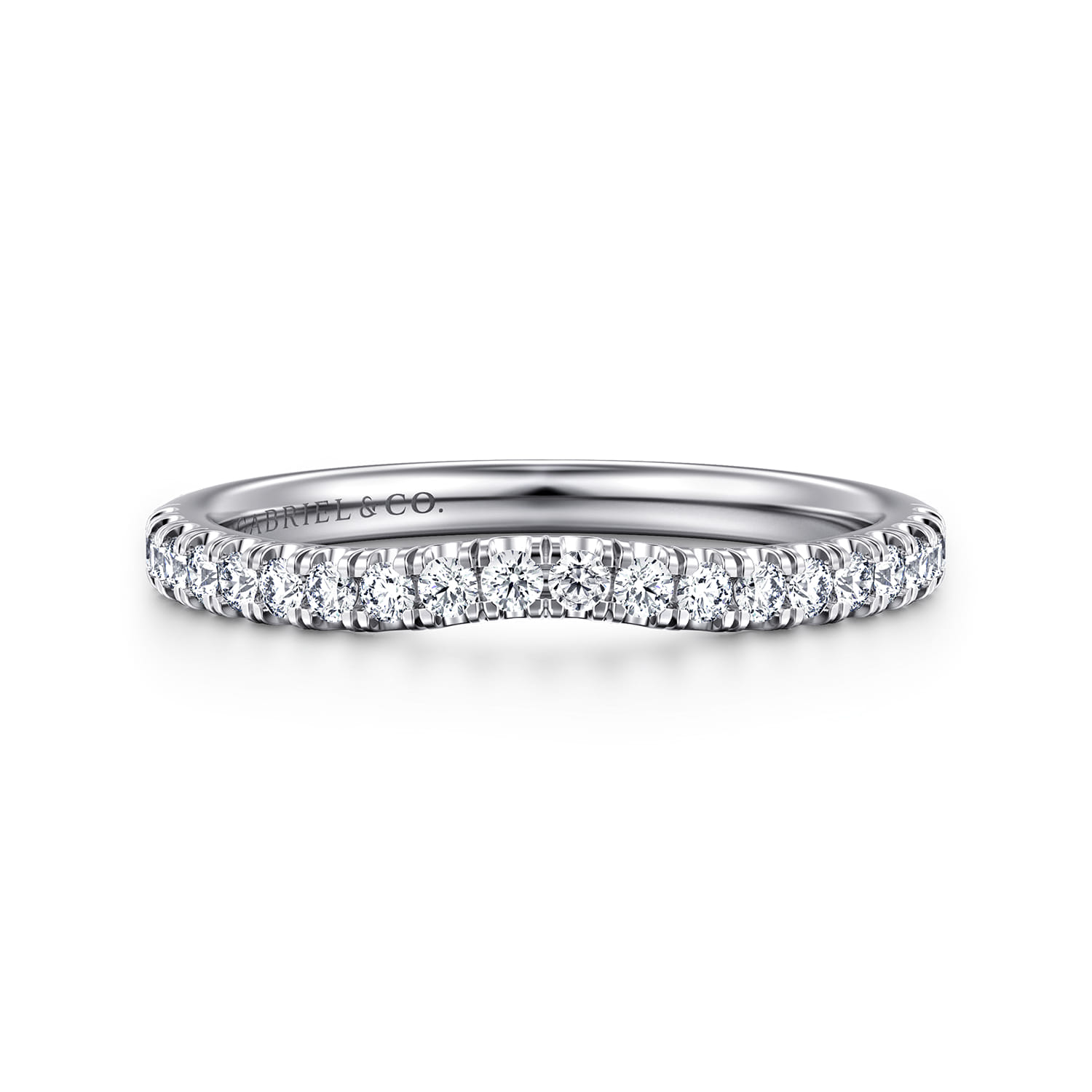 14K White Gold Diamond Matching Wedding Band - 0.25 ct - Shot 1